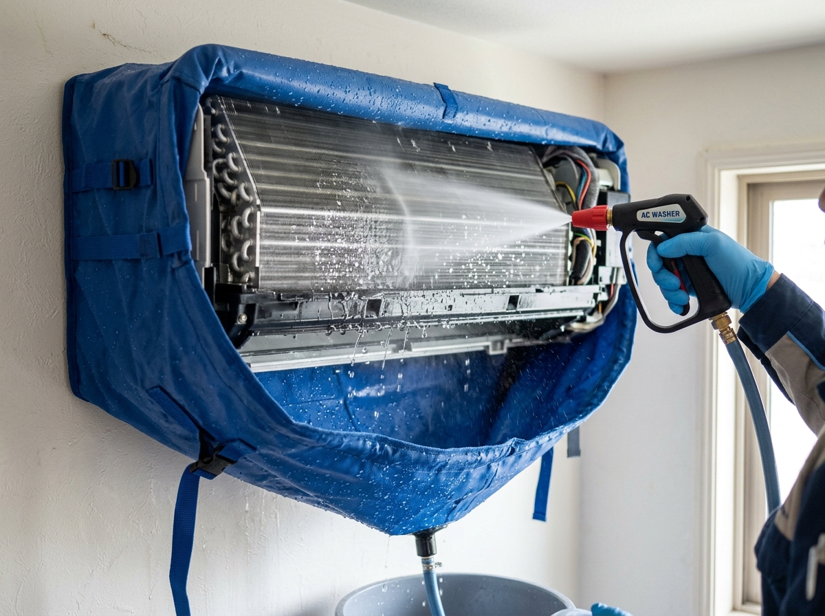 Cuci Steam Evaporator AC Rumah Tinggal